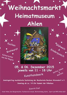 Weihnachtsmarkt im Heimatmuseum Ahlen 2024