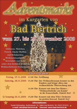 Weihnachtsmarkt in Bad Bertrich findet 2015 nicht statt.