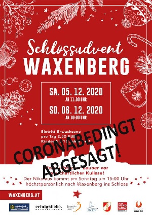 Schlossadvent Waxenberg 2020 abgesagt