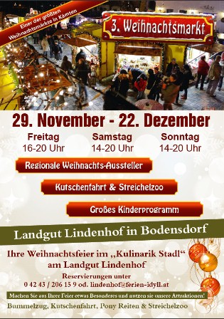 3. Weihnachtsmarkt am Landgut Lindenhof 3. Weihnachtsmarkt am Landgut Lindenhof