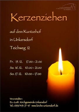 Kerzenziehen auf dem Kuntzehof in Unkersdorf