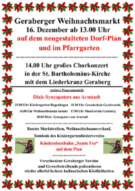 Weihnachtsmarkt in Geraberg Weihnachtsmarkt in Geraberg