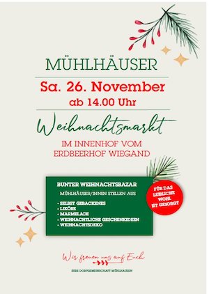 Weihnachtsmarkt in Homberg-Mühlhausen Weihnachtsmarkt in Homberg-Mühlhausen