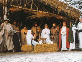 Lebende Krippe auf dem Burghof zu Monschau Lebende Krippe auf dem Burghof zu Monschau