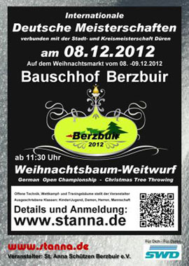 Int. Deutsche Meisterschaft im Weihnachtsbaum-Weitwurf